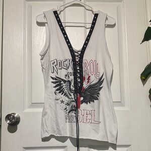 White Rock and Roll Graphic Tank Top